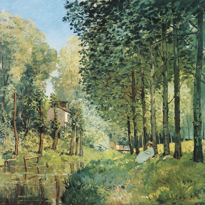 Le repos au bord du ruisseau by artist Alfred Sisley
